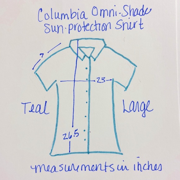 Columbia Meadowgate Omni Shade Shirt Teal Sz Large - Picture 7 of 8